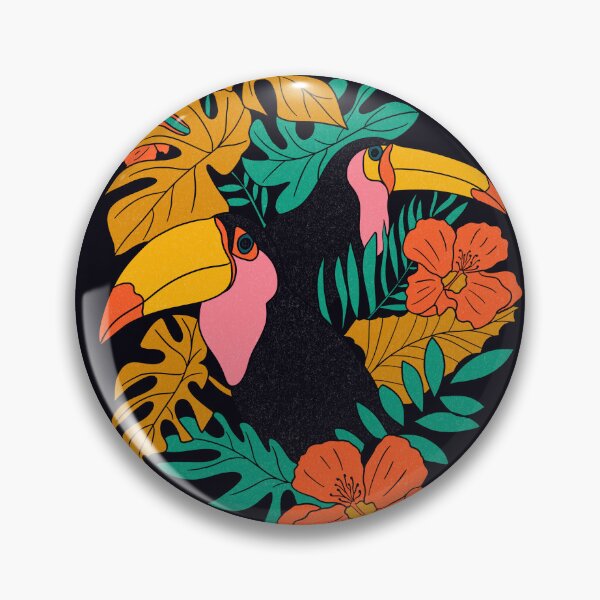 Item preview, Colorful Toucans in modern tropical style black designed and sold by Claudia S. Design.