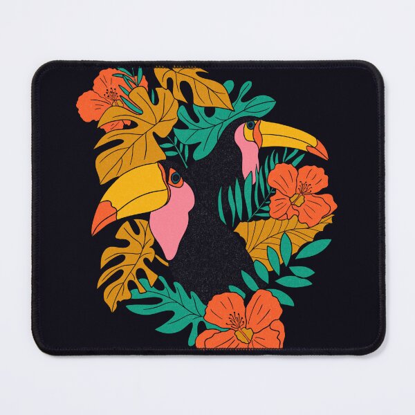 Item preview, Colorful Toucans in modern tropical style black designed and sold by Claudia S. Design.