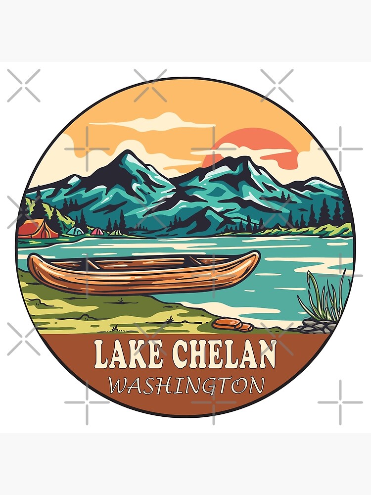 Lake Chelan Washington, Boating, Fishing Art Print for Sale by  KrisSidDesigns