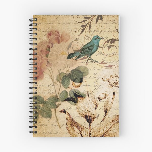 Item preview, cottagecore vintage pájaro rosas floral botánico designed and sold by LEILA ART SPACE.