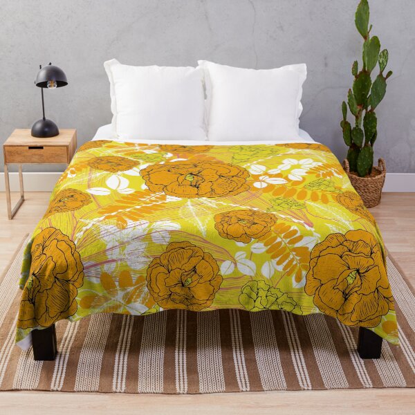 Item preview, CARNATION'S GARDEN yellow bg designed and sold by Claudia S. Design.