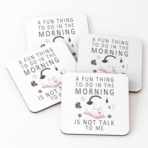 Item preview, Funny Cat Morning Yoga Stretch, A Fun Thing To Do In the Morning Is Not Talk To Me Everyday, coffee before talkie  designed and sold by Shozon.
