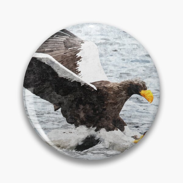 Item preview, Painting of Eagle - Adult Steller's Sea Eagle Fishing designed and sold by SuperMerchMan.