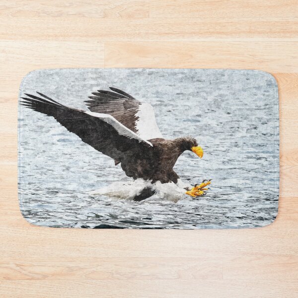 Item preview, Painting of Eagle - Adult Steller's Sea Eagle Fishing designed and sold by SuperMerchMan.