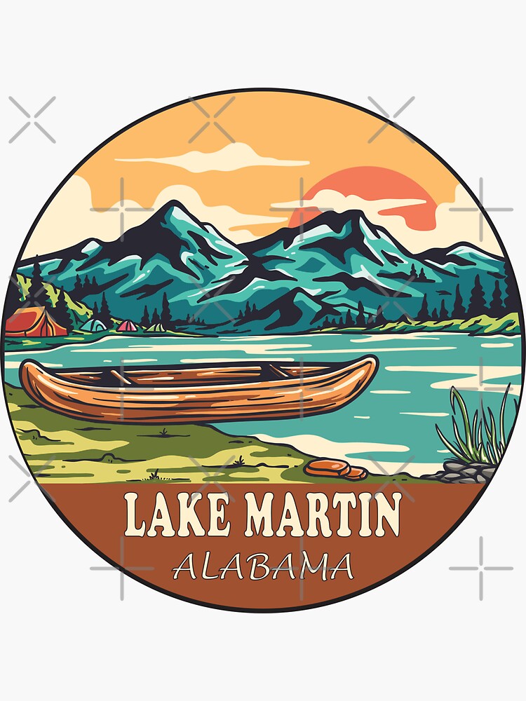 "Lake Martin Alabama Boating Fishing" Sticker for Sale by