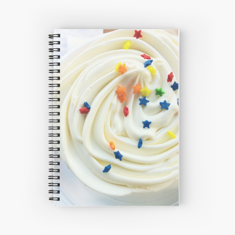 Vanilla Stars and Swirls - Cupcake Lovers - Gift for Baker - Food Blogger Present Spiral Notebook
