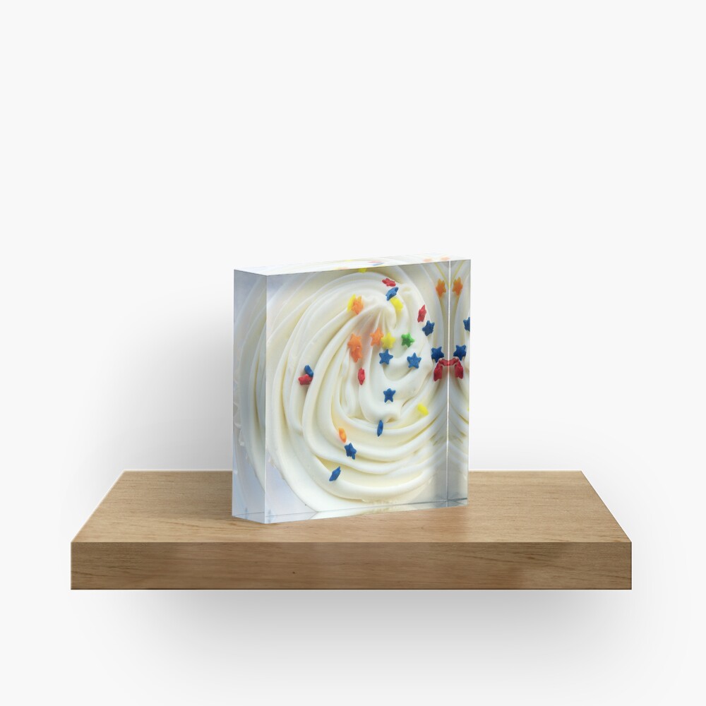 Vanilla Stars and Swirls - Cupcake Lovers - Gift for Baker - Food Blogger Present Acrylic Block