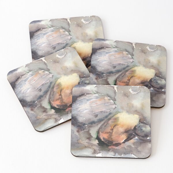 Item preview, Rocks on the Turkish beach watercolors  designed and sold by Nina's Vibrant Art.