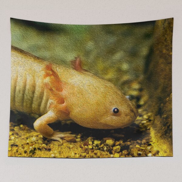 Item preview, Cute Axlotl chilling Axolotl in nature designed and sold by friendlyfauna.
