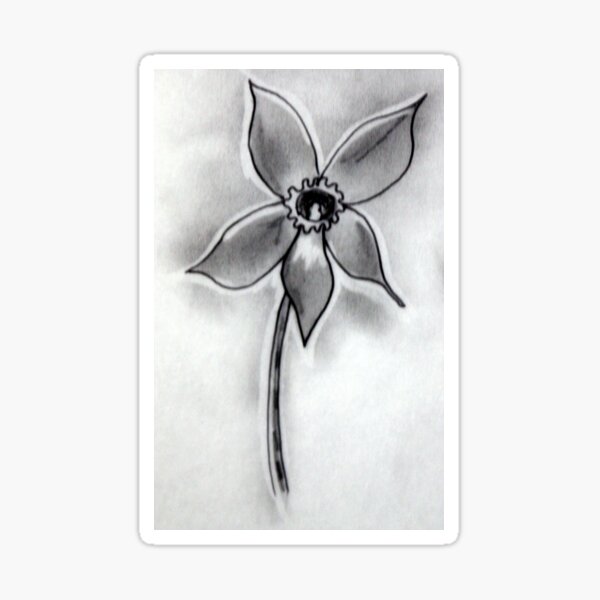 Artisan Flower Sketch Print 5 Sticker
