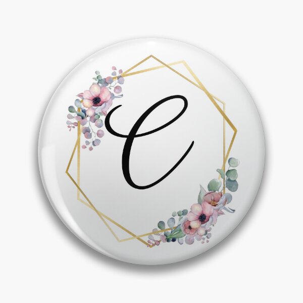 Artikelvorschau, Monogrammbuchstabe C | Lila Blüten mit goldenen Rändern entworfen und verkauft von JustSeasons.