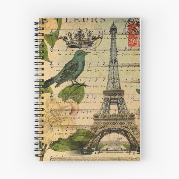 Item preview, cottagecore botanical roses bird modern vintage Paris eiffel tower  designed and sold by LEILA ART SPACE.
