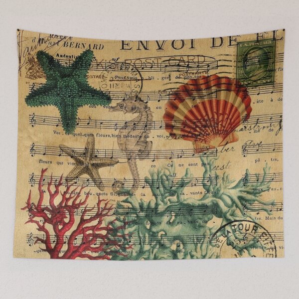 Item preview, cottagecore retro nautical ocean starfish coral seashells  designed and sold by LEILA ART SPACE.