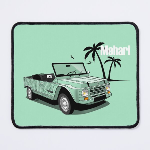 Item preview, Citron Mehari 3/4 outline graphic illustration  designed and sold by RJWautographics.