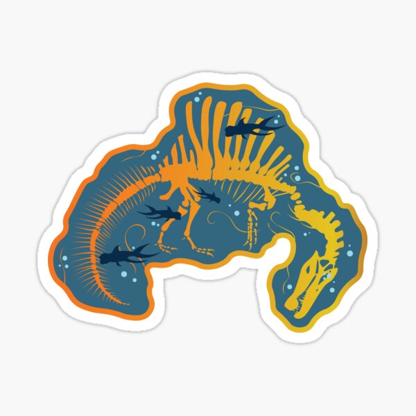 Item preview, Spinosaurus Skeleton Fossil Underwater | Crocodile Dino Dinosaur Paleoart Prehistory Spino designed and sold by itsstrangetimes.