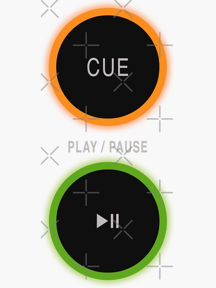 "CUE PLAY DJ" Sticker for Sale by AYAZOU Redbubble