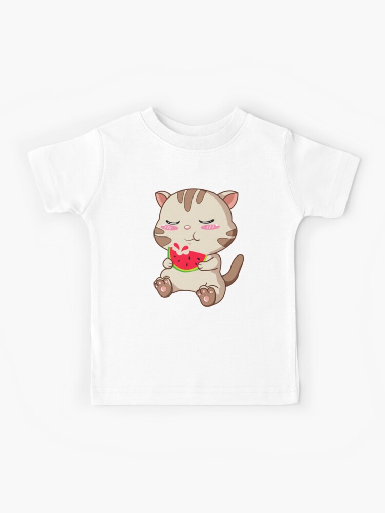 cat eating watermelon shirt