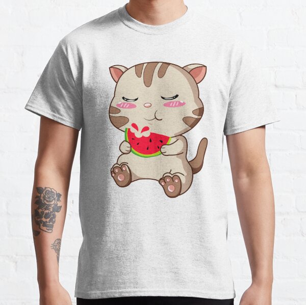 cat eating watermelon shirt