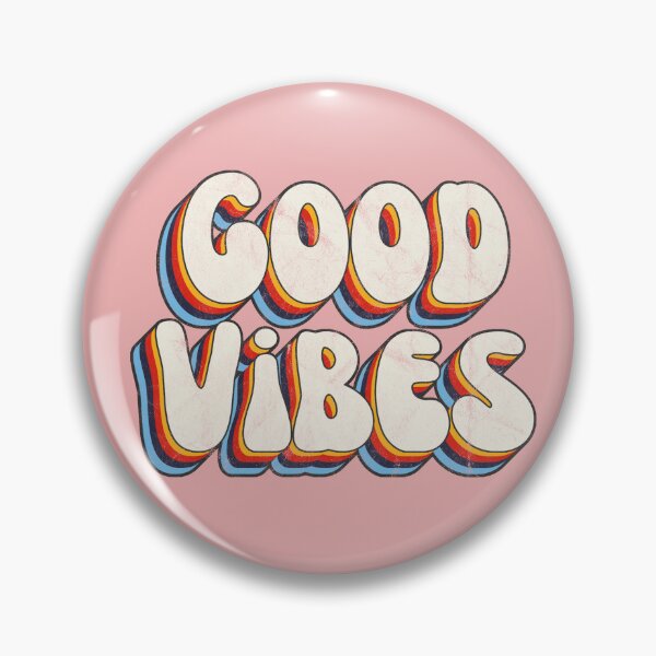 Item preview, Good Vibes 3D Extruded Bold Text Distressed Colorful Retro Script Typography designed and sold by Cawaiico.