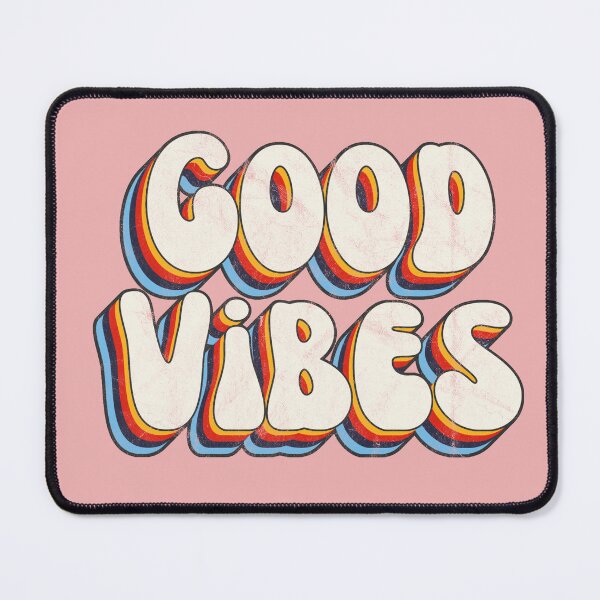 Item preview, Good Vibes 3D Extruded Bold Text Distressed Colorful Retro Script Typography designed and sold by Cawaiico.