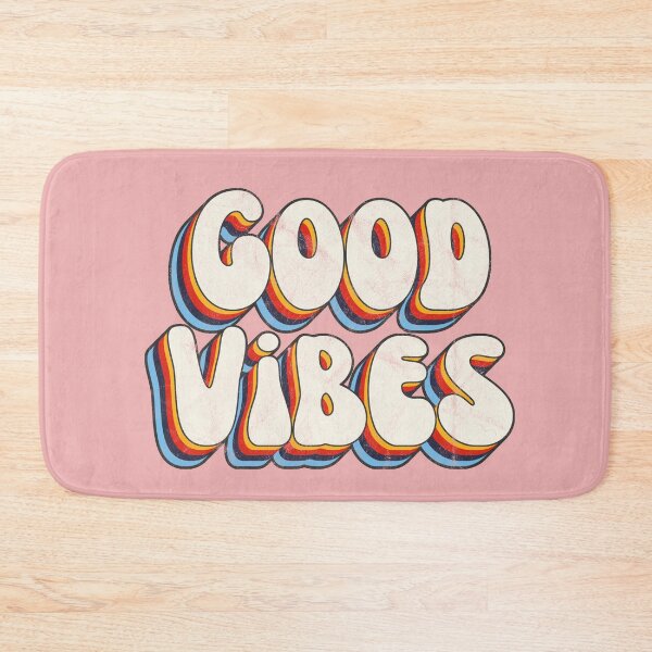 Item preview, Good Vibes 3D Extruded Bold Text Distressed Colorful Retro Script Typography designed and sold by Cawaiico.