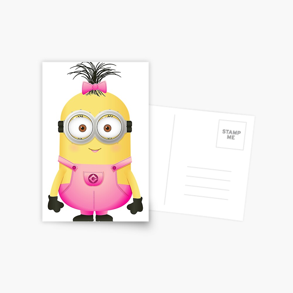 Minions Pink Girl Postcard for Sale by Byrd-Maureen