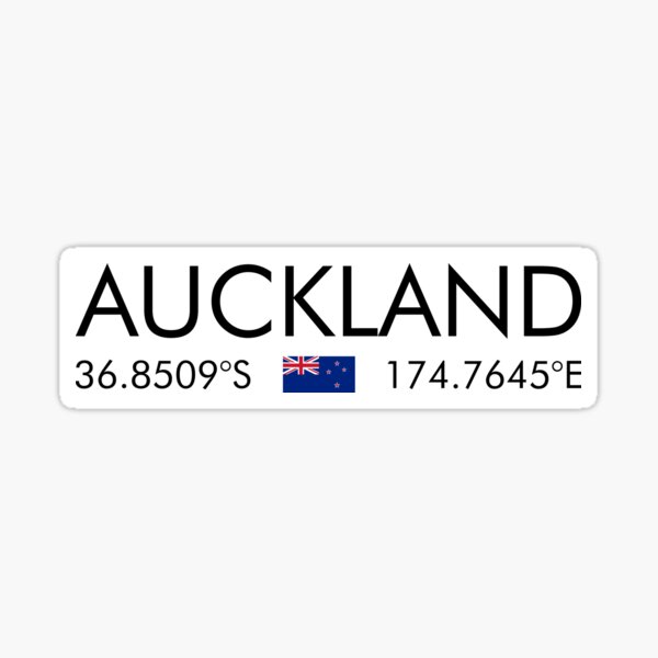 "New Zealand Auckland City Coordinates" Sticker for Sale by n0madd Redbubble