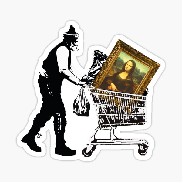 Item preview, Homeless Art Lover - Mona Lisa In Shopping Cart - Banksy designed and sold by WE-ARE-BANKSY.