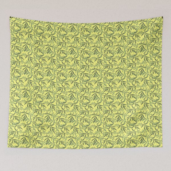 Item preview, Tossed Cosmos Leaves on Soft Yellow Repeat 5748 designed and sold by Art in My Loft.