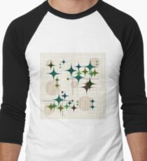 Eames Era Starbursts and Globes 1 (bkgrnd) Baseball ¾ Sleeve T-Shirt