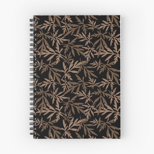 Item preview, Tossed Cosmos Leaves Brown on Black Repeat 5748 designed and sold by Art in My Loft.