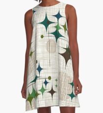 Eames Era Starbursts and Globes 1 (bkgrnd) A-Line Dress