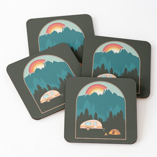 Item preview, Camping poster sunset landscape designed and sold by AnnArtshock.