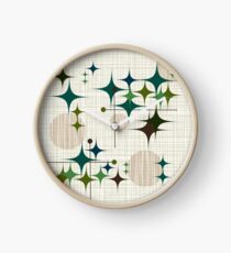 Eames Era Starbursts and Globes 1 (bkgrnd) Clock