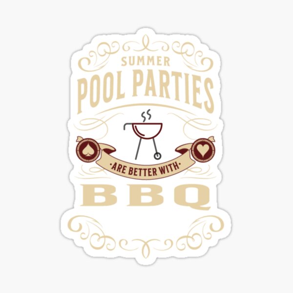 Summer Pool Party Bbq Sticker For Sale By Bonpatterns Redbubble