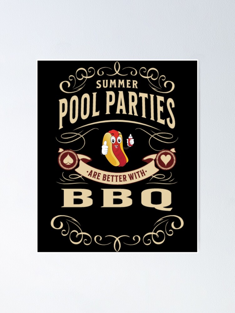 Summer Pool Party Bbq 7 Poster For Sale By Bonpatterns Redbubble