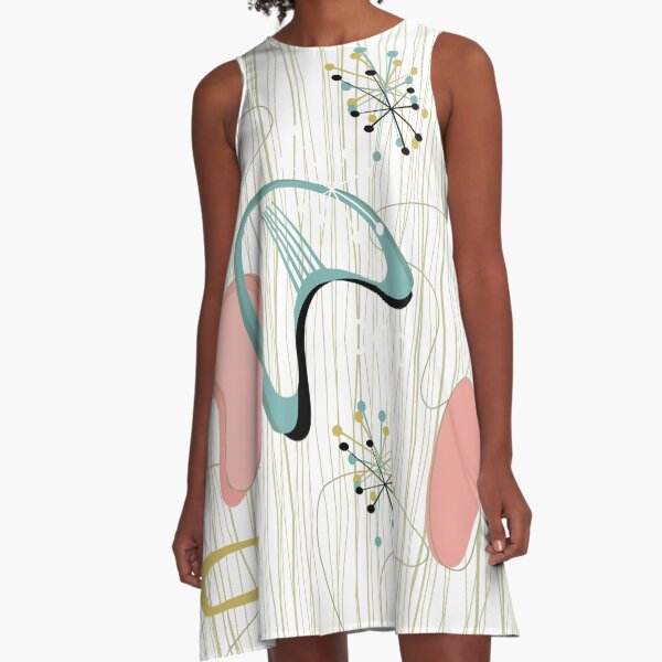 Retro Eames-Era Atomic Inspired 3 A-Line Dress