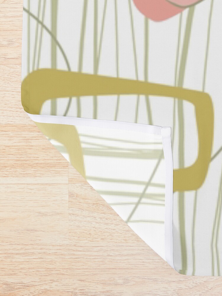 Alternate view of Retro Eames-Era Atomic Inspired 3 Shower Curtain