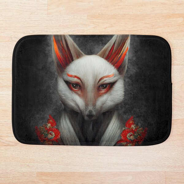 Item preview, Kitsune Portrait on Black Zoomed designed and sold by BoutiqueBenny.