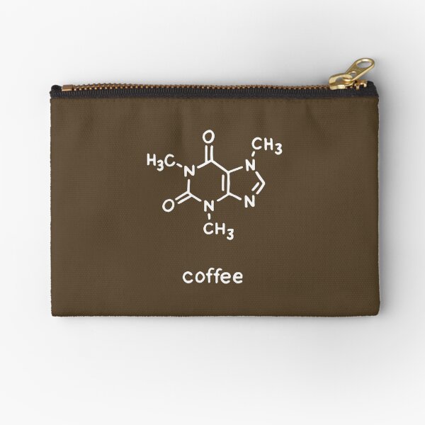 Coffee Caffeine Molecule Chemistry Zipper Pouch