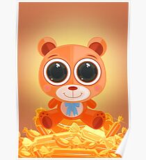 Teddy Bear - Candy Orange Poster