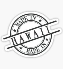 Pegatina Hecho en Hawaii Sello Estilo Logo Símbolo Negro