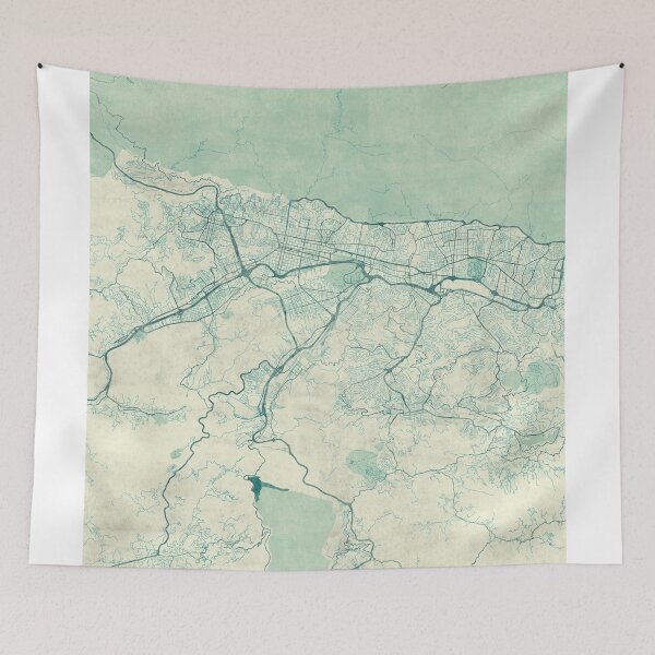 Item preview, Caracas Map Blue Vintage designed and sold by HubertRoguski.