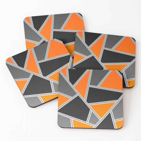 Item preview, Orange stained glass geometric pattern designed and sold by MinEkkoArt.
