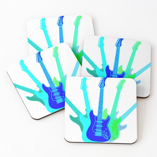 Item preview, Guitars in blue and green designed and sold by VeganGuitarizm.