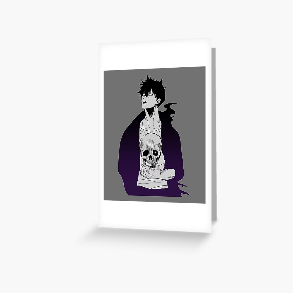 sung-jin-woo-solo-leveling-greeting-card-for-sale-by-otakuemporium