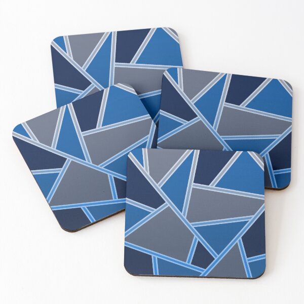 Item preview, Blue stained glass geometric pattern designed and sold by MinEkkoArt.