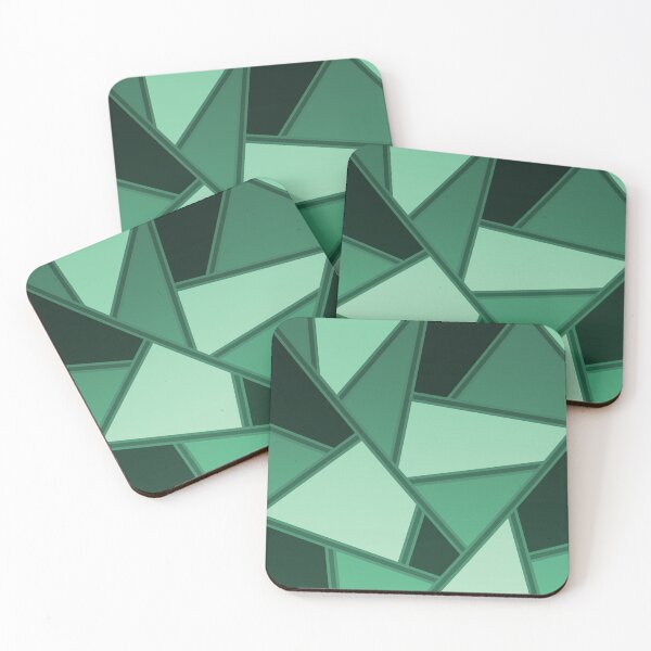Item preview, Green stained glass geometric pattern designed and sold by MinEkkoArt.