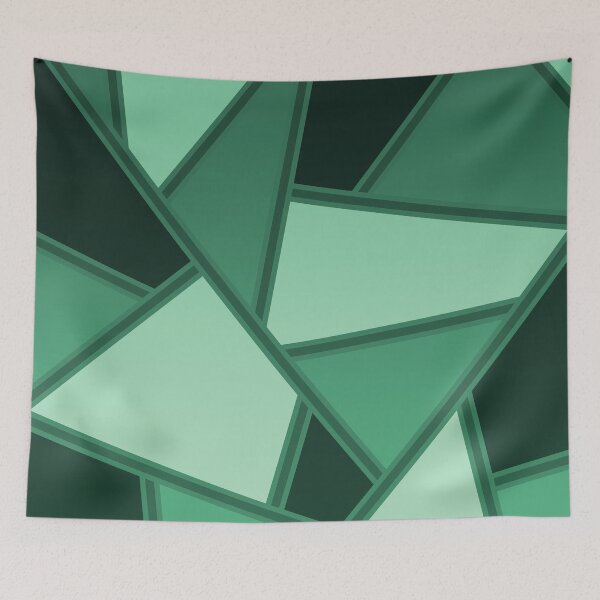 Item preview, Green stained glass geometric pattern designed and sold by MinEkkoArt.