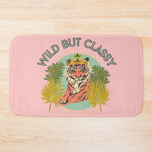 Item preview, Wild but classy Tiger with crown and tropical leaves designed and sold by DemonicGloom.